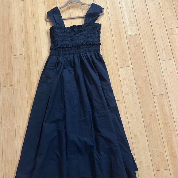 Club Monaco Cotton Smocked Bodice Maxi Dress NWT Size L - Picture 3 of 9
